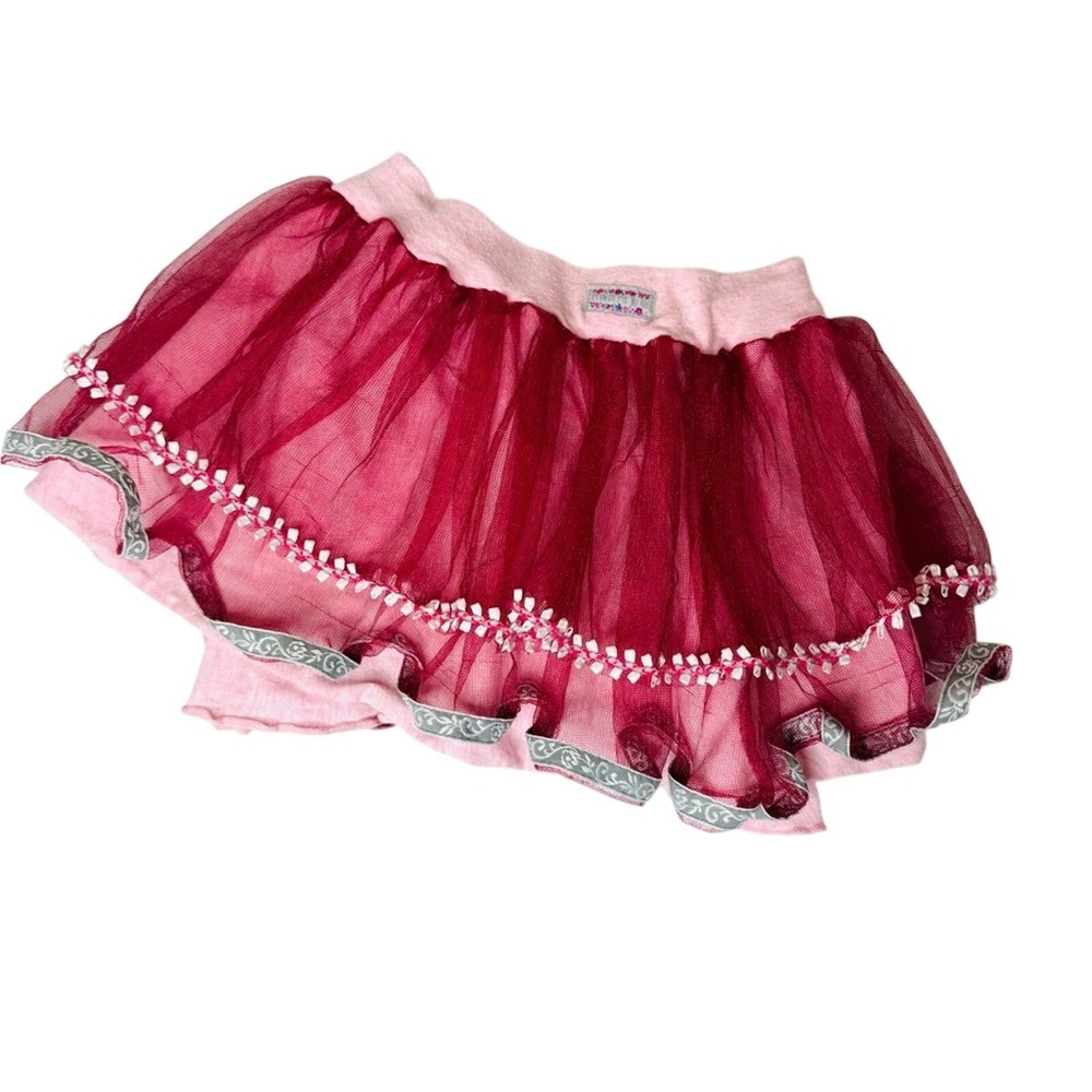 Naartjie Girls Pink Red Tulle Skirt Sz Small Princess Girly Tute Ballet Party